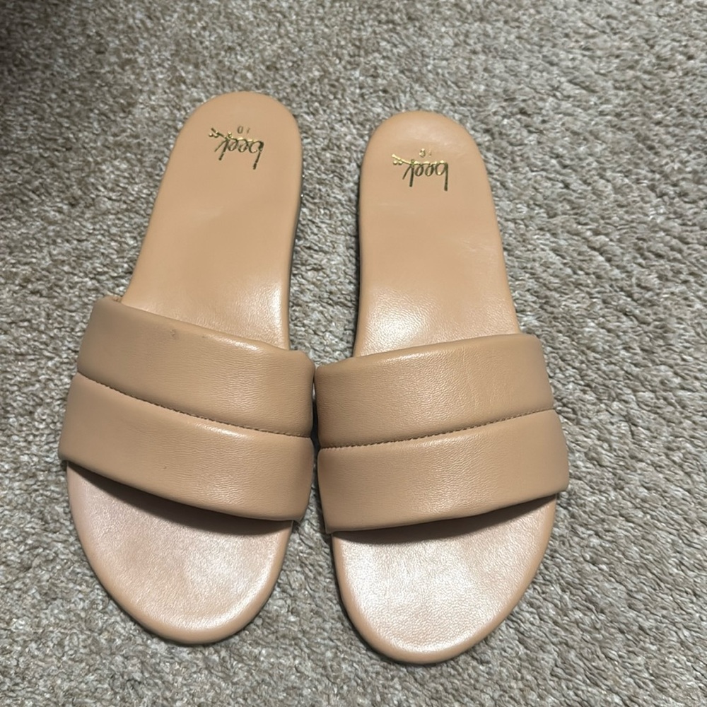 Beek Sugarbird Slide Sandal Tan size 10